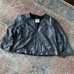 Silence + Noise Cropped Sequin Jacket